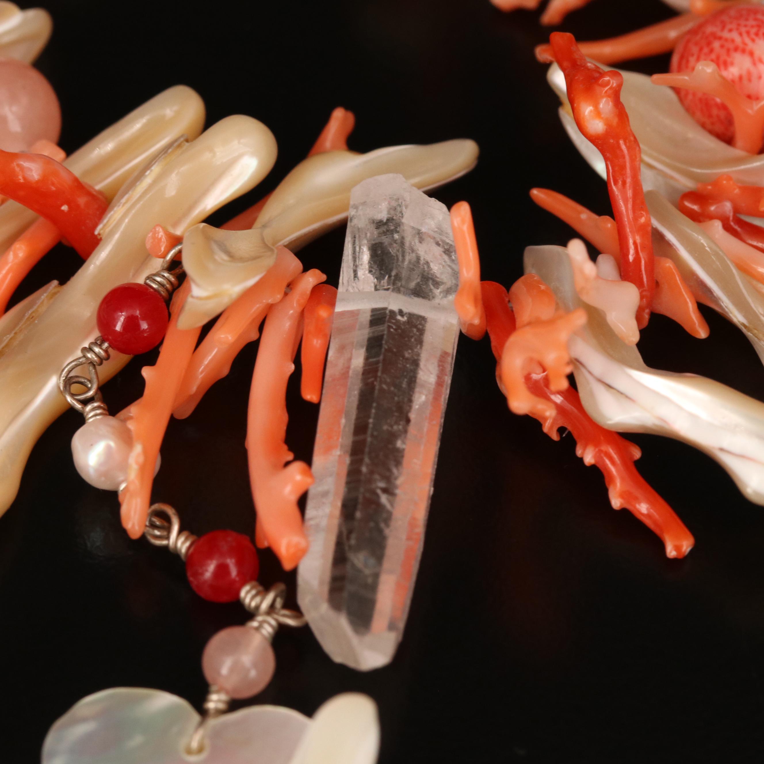 Space Mermaid "Water Music" Bracelets Featuring Mother of Pearl and Coral