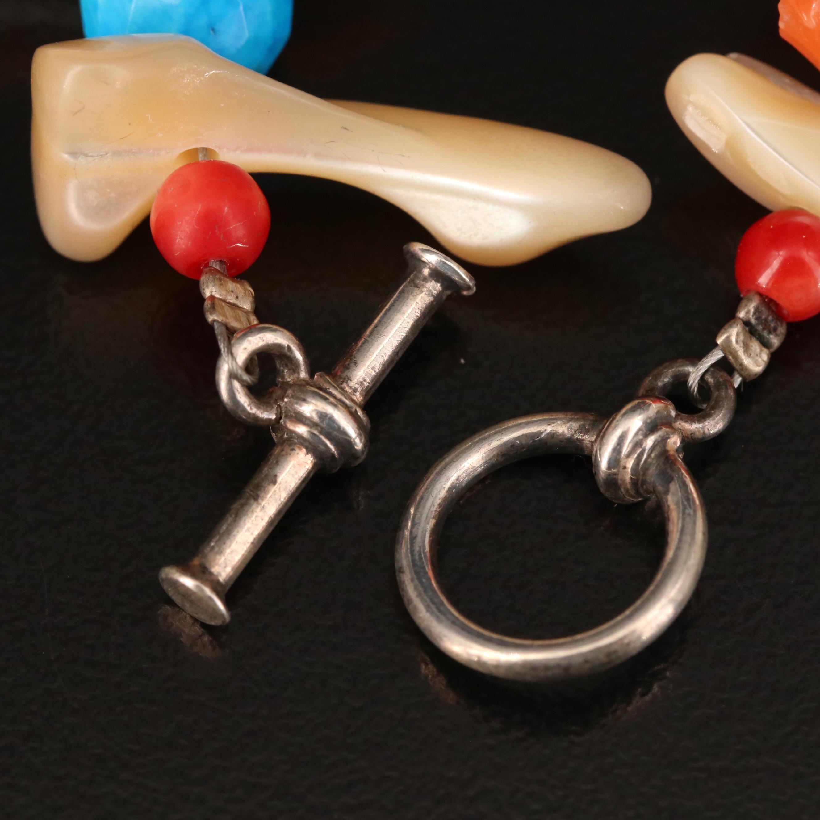 Space Mermaid "Water Music" Bracelets Featuring Mother of Pearl and Coral