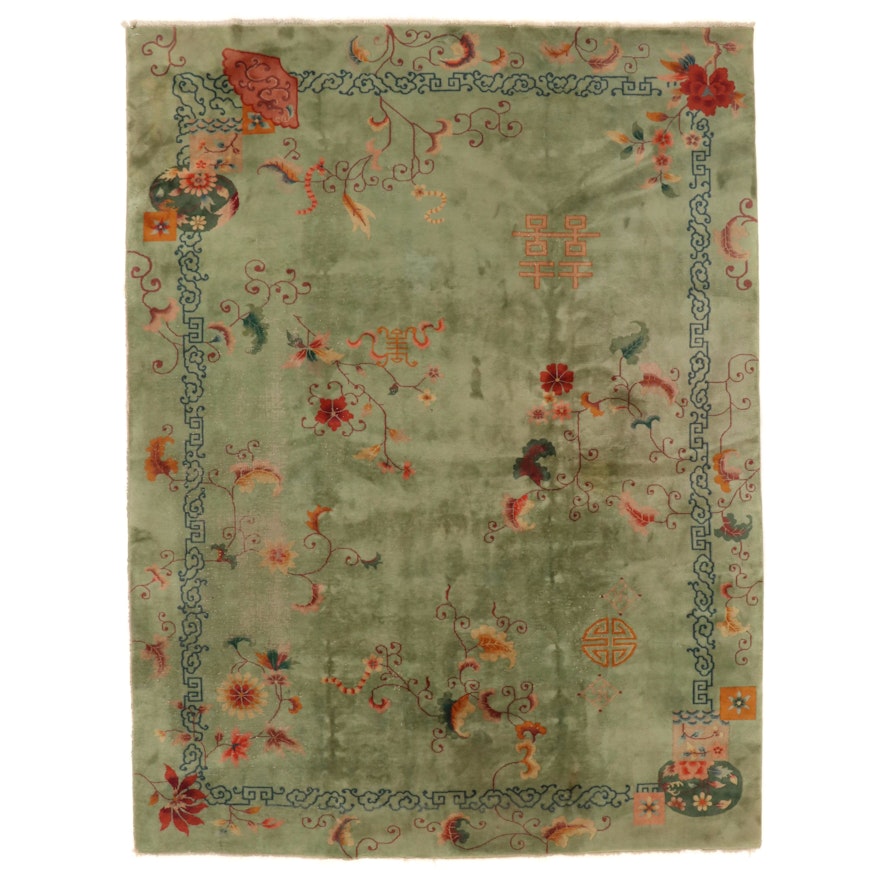 8'10 x 11'9 Hand-Knotted Chinese Nichols Style Room Sized Rug