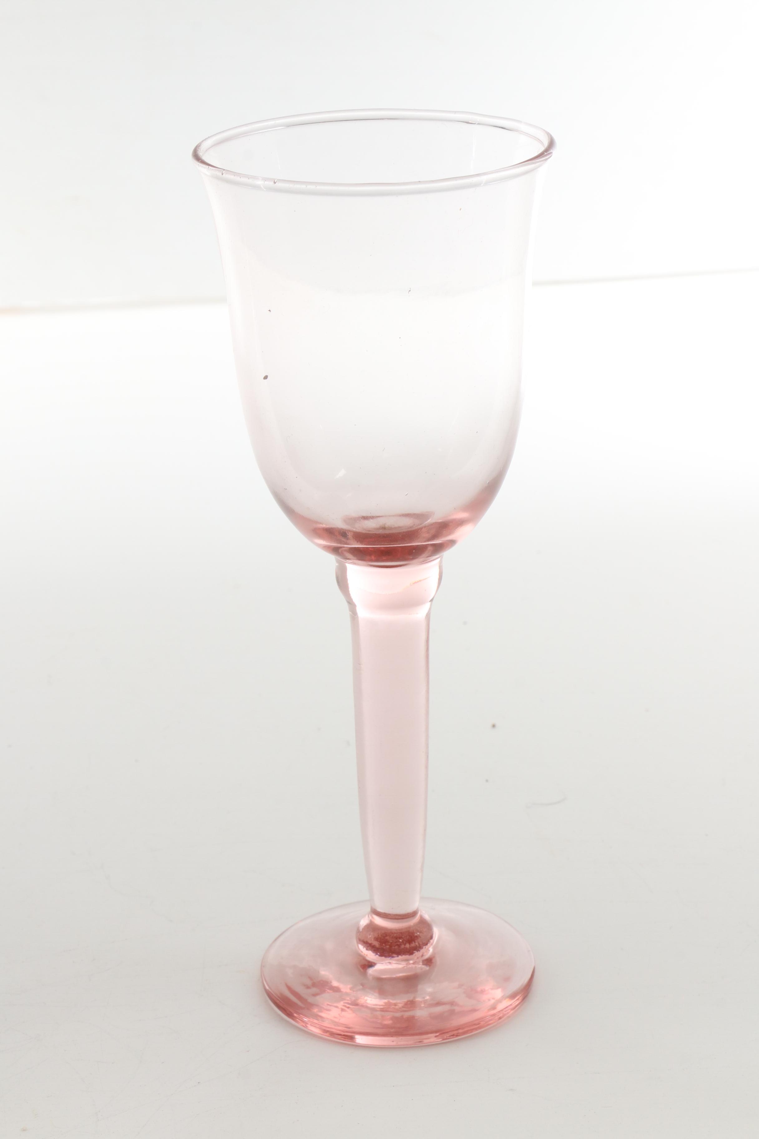 Pink Depression Glass Stemware and Serveware
