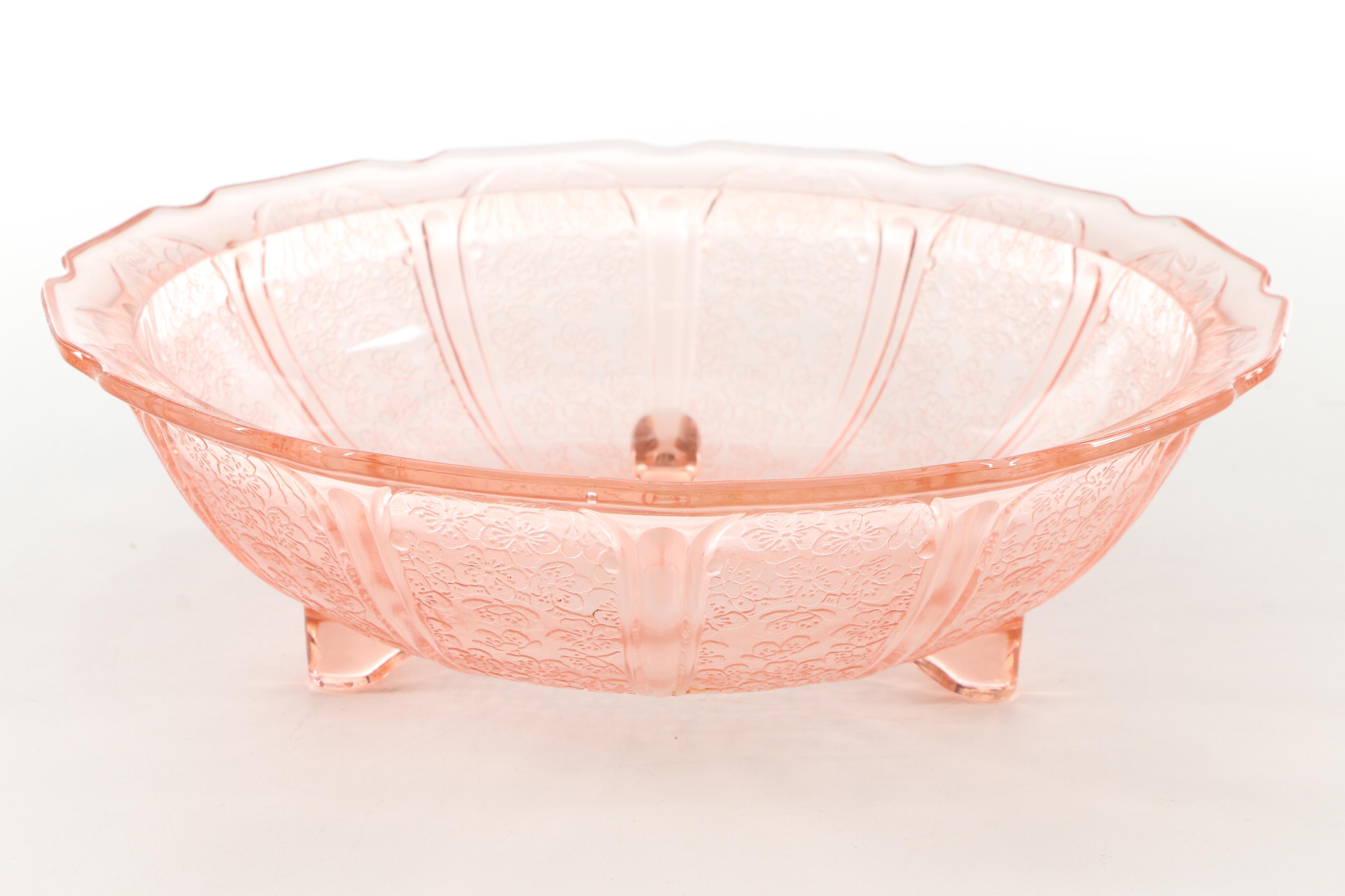 Pink Depression Glass Stemware and Serveware