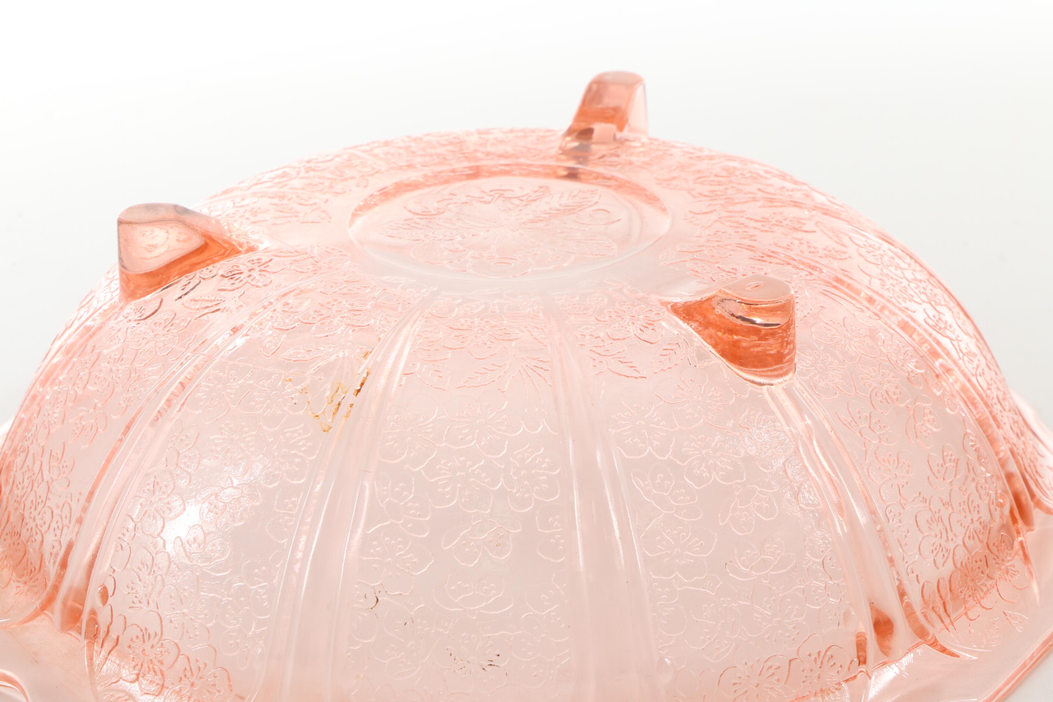 Pink Depression Glass Stemware and Serveware