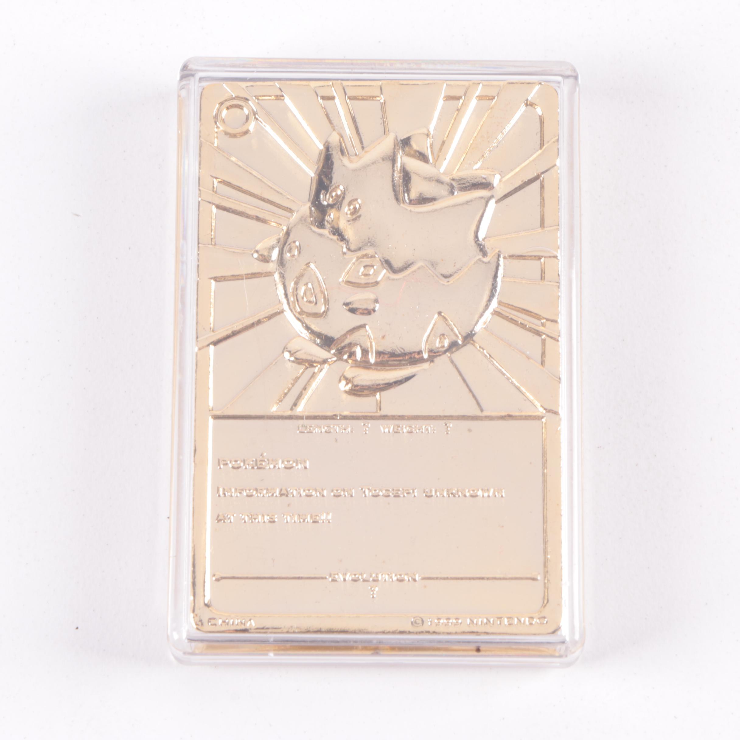 Pokémon Limited Edition Togepi 23K Gold Plated Trading Card with Coins
