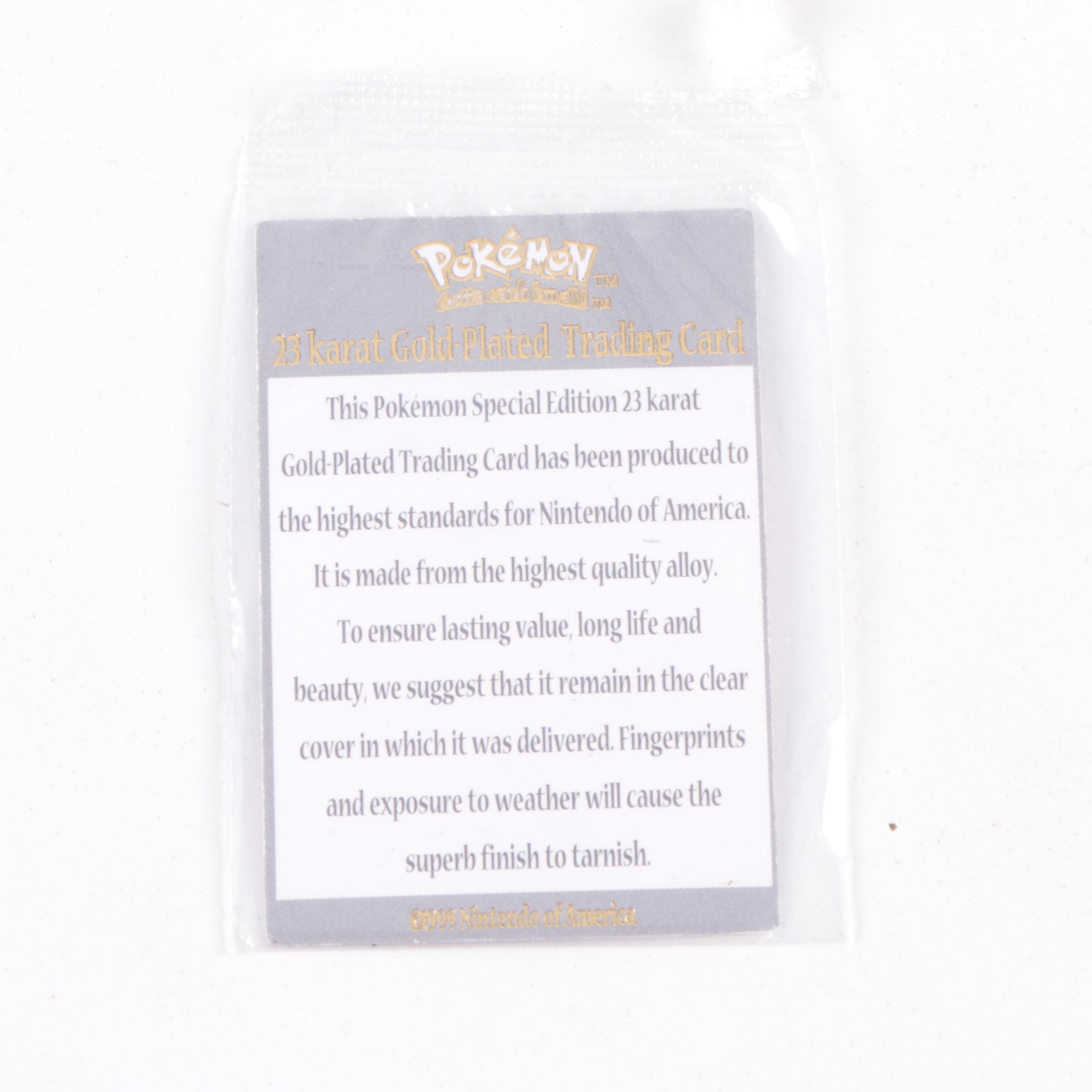 Pokémon Limited Edition Togepi 23K Gold Plated Trading Card with Coins