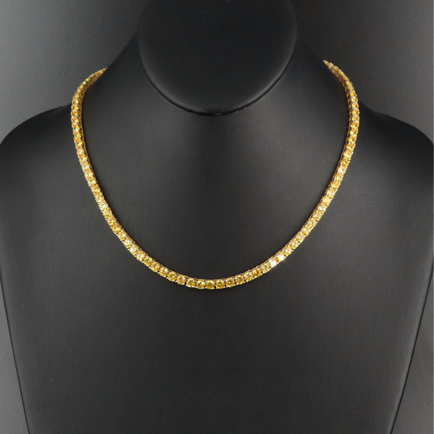 Sterling Cubic Zirconia Riviere Necklace