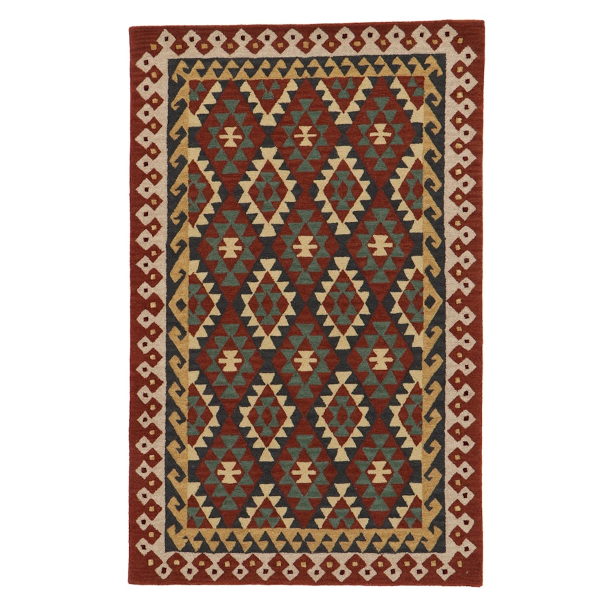 5'1 x 8'1 Hand-Tufted Indo-Caucasian Kazak Rug, 2010s