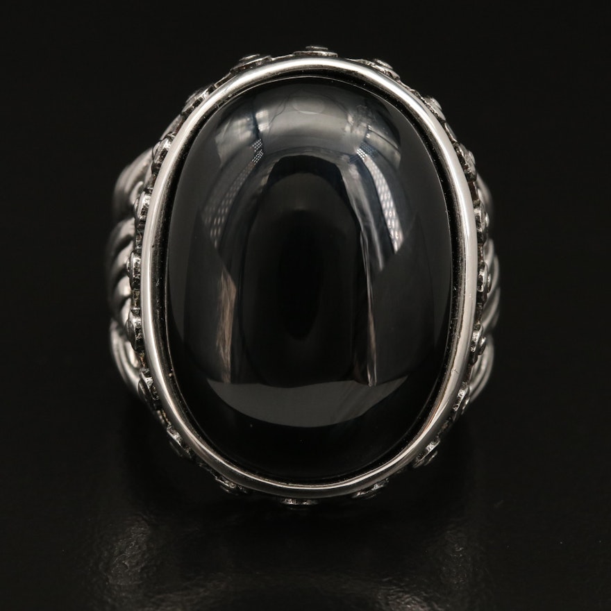 Stainless Steel Black Onyx Ring