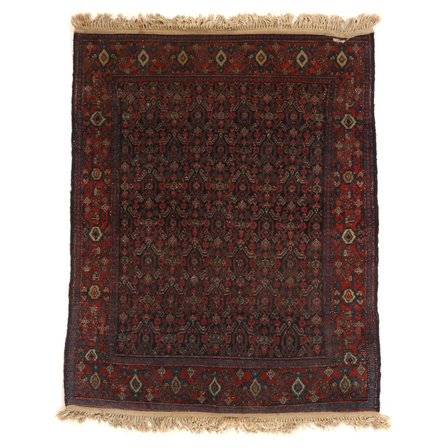 3'8 x 4'10 Hand-Knotted Persian Kurdish Herati Area Rug