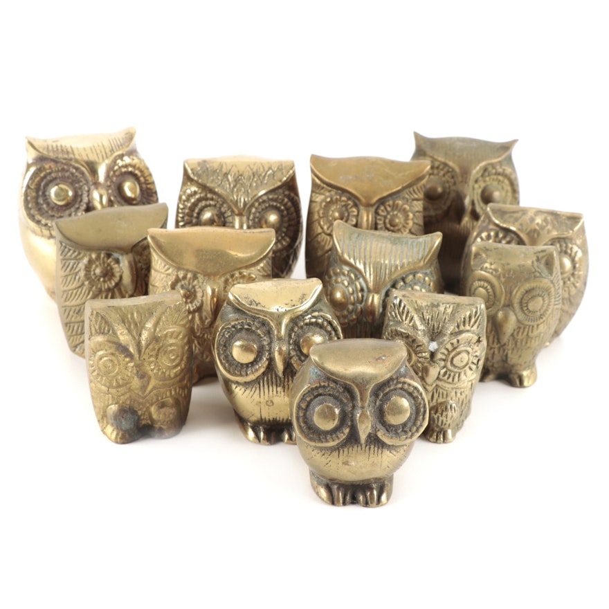 Leonard and Other Brass Owl Figurines
