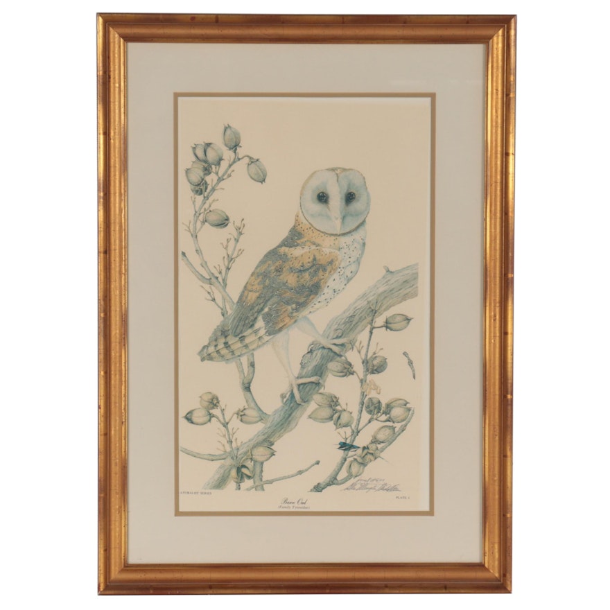 Sallie Ellington Middleton Offset Lithograph "Barn Owl"