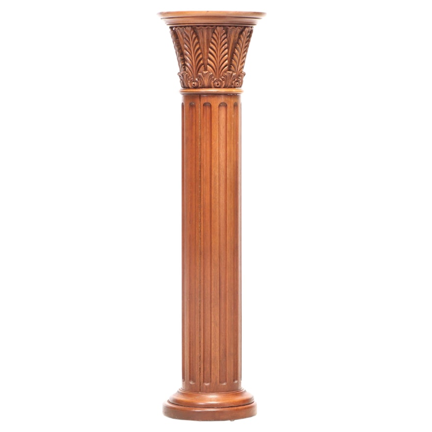 Neoclassical Style Carved Mahogany Pedestal
