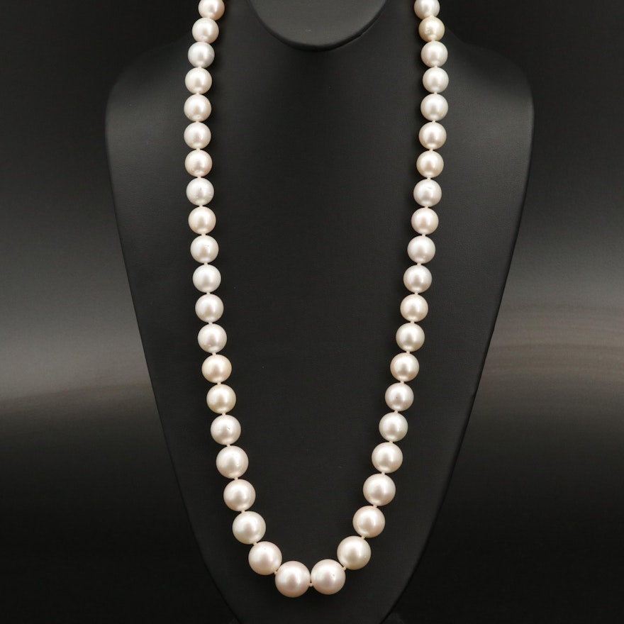 10.79 MM - 17.14 MM South Sea Graduated Pearl Necklace with GIA Report