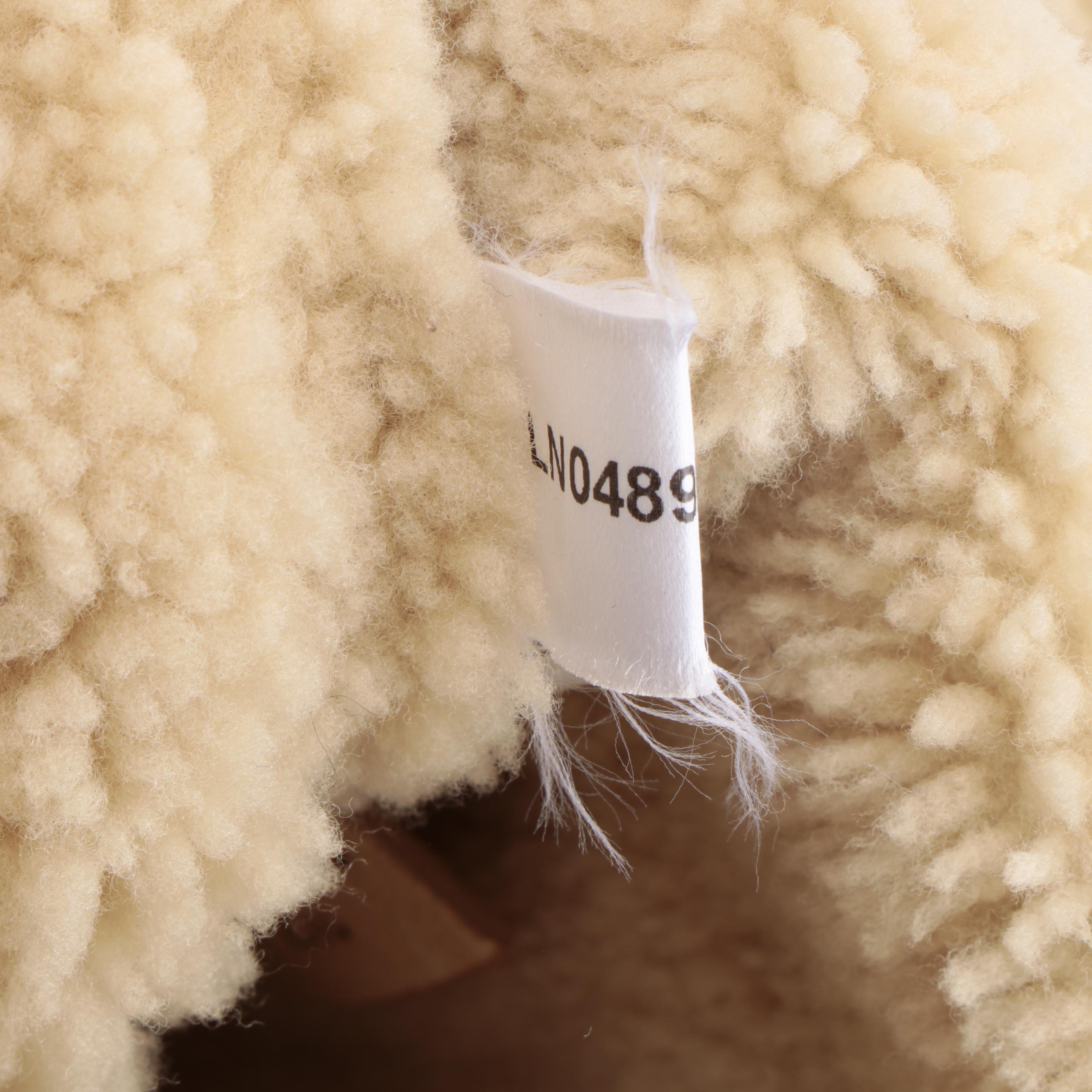 Prada Convertible Domed Bag in White Shearling with Round Stud Embellishments