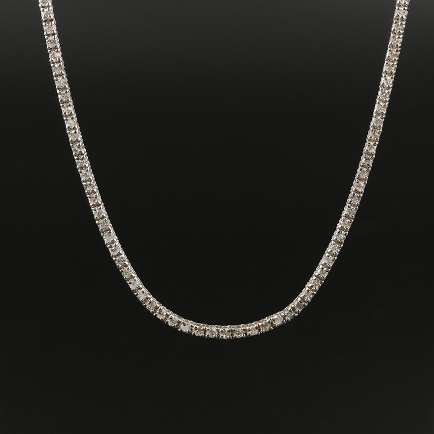 14K 7.25 CTW Diamond Line Necklace