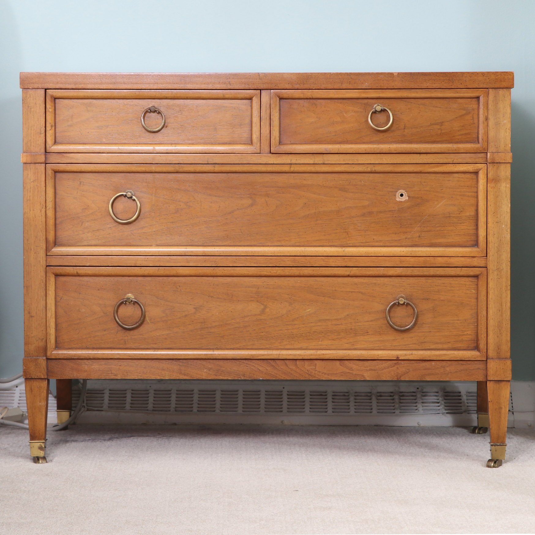 Baker Furniture Milling Road Walnut Four-Drawer Chest