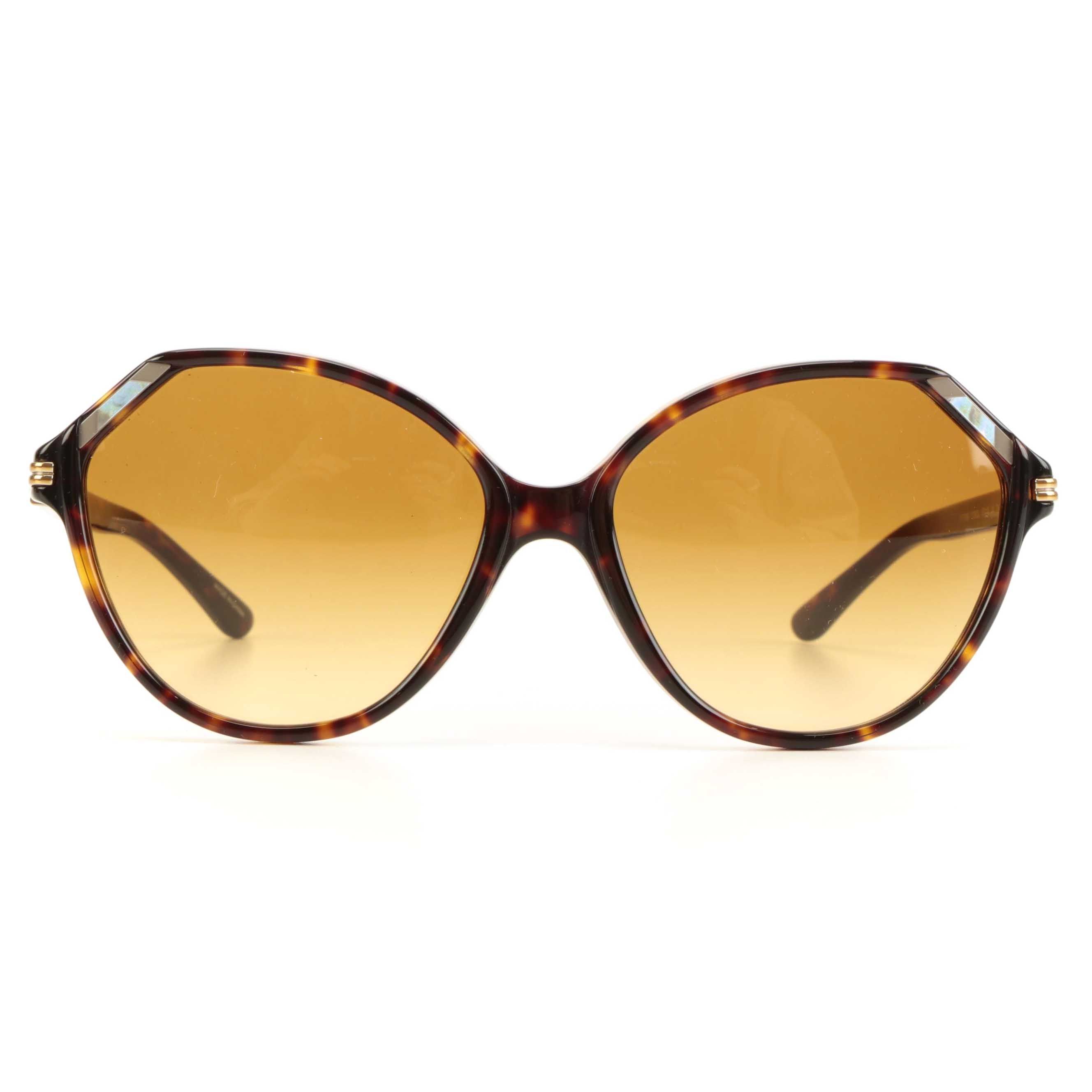Tory Burch Faux Tortoise Sunglasses with Iridescent Inlays