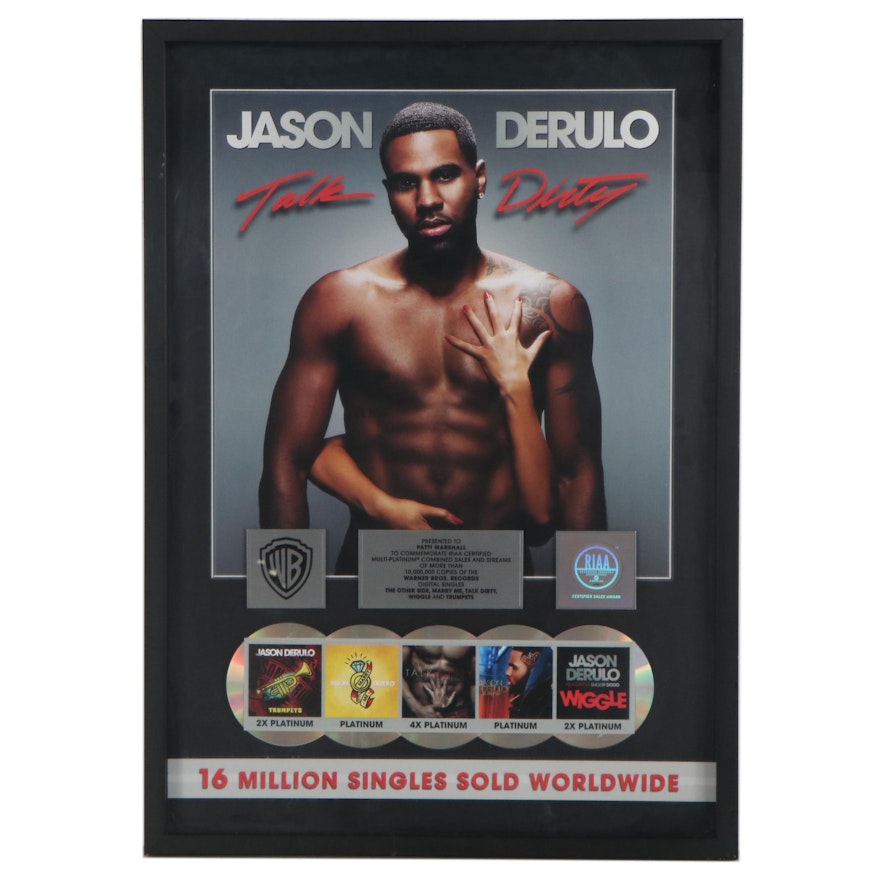 Commemorative Offset Lithograph Poster for Jason Derulo Record Sales