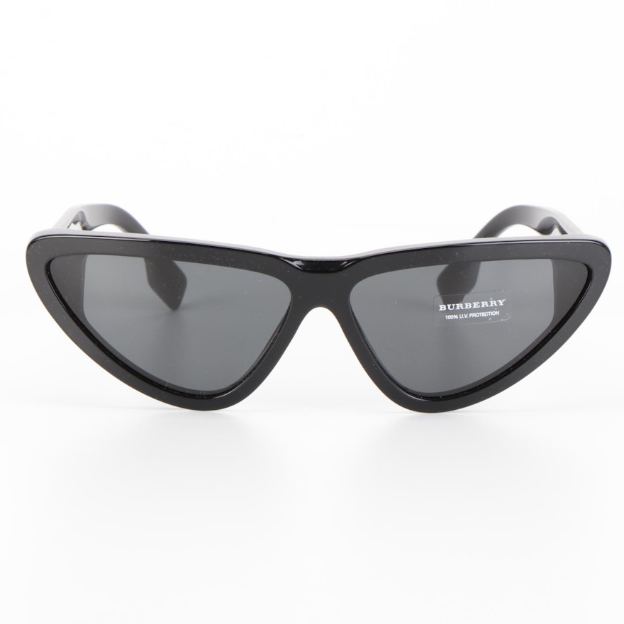 Burberry B 4292 Geometric Cat Eye Sunglasses in Black with Case