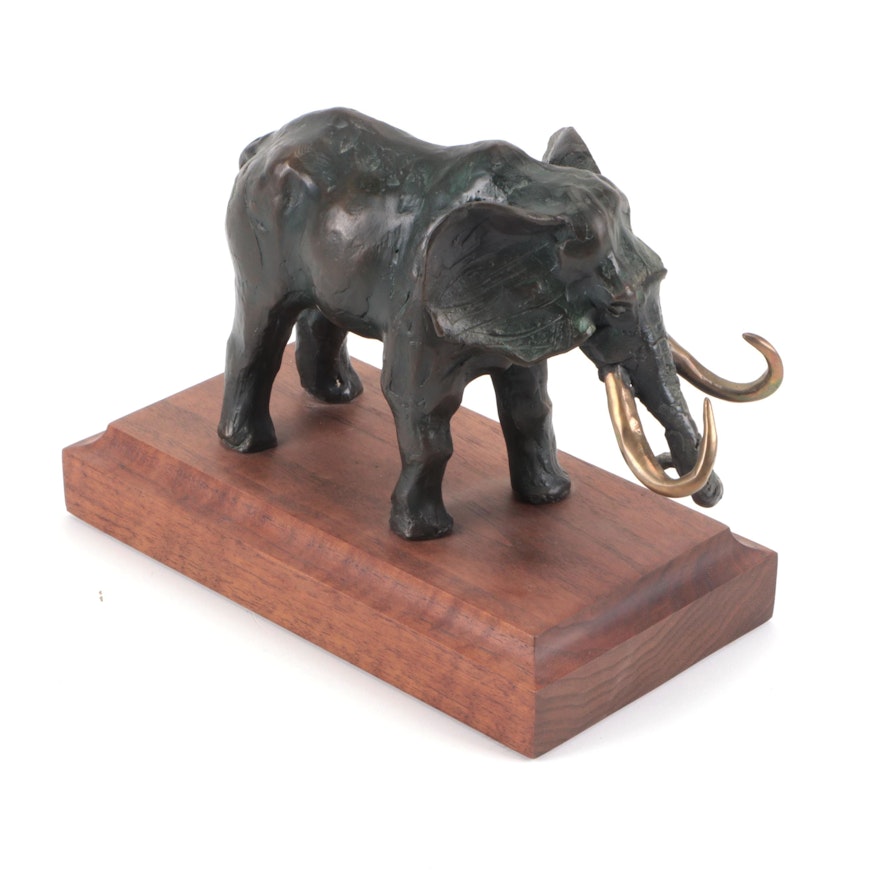 Alonzo Clemons Bronze Scuplture of African Elephant