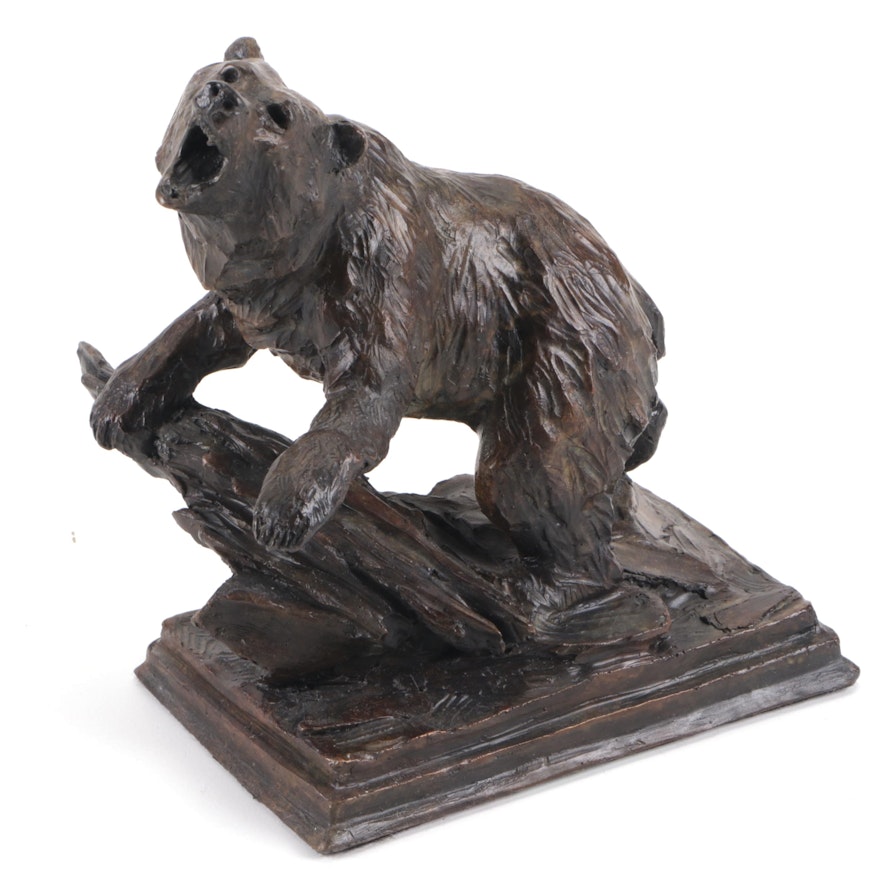 Ed Natiya Bronze Sculpture of Bear, Circa 2000