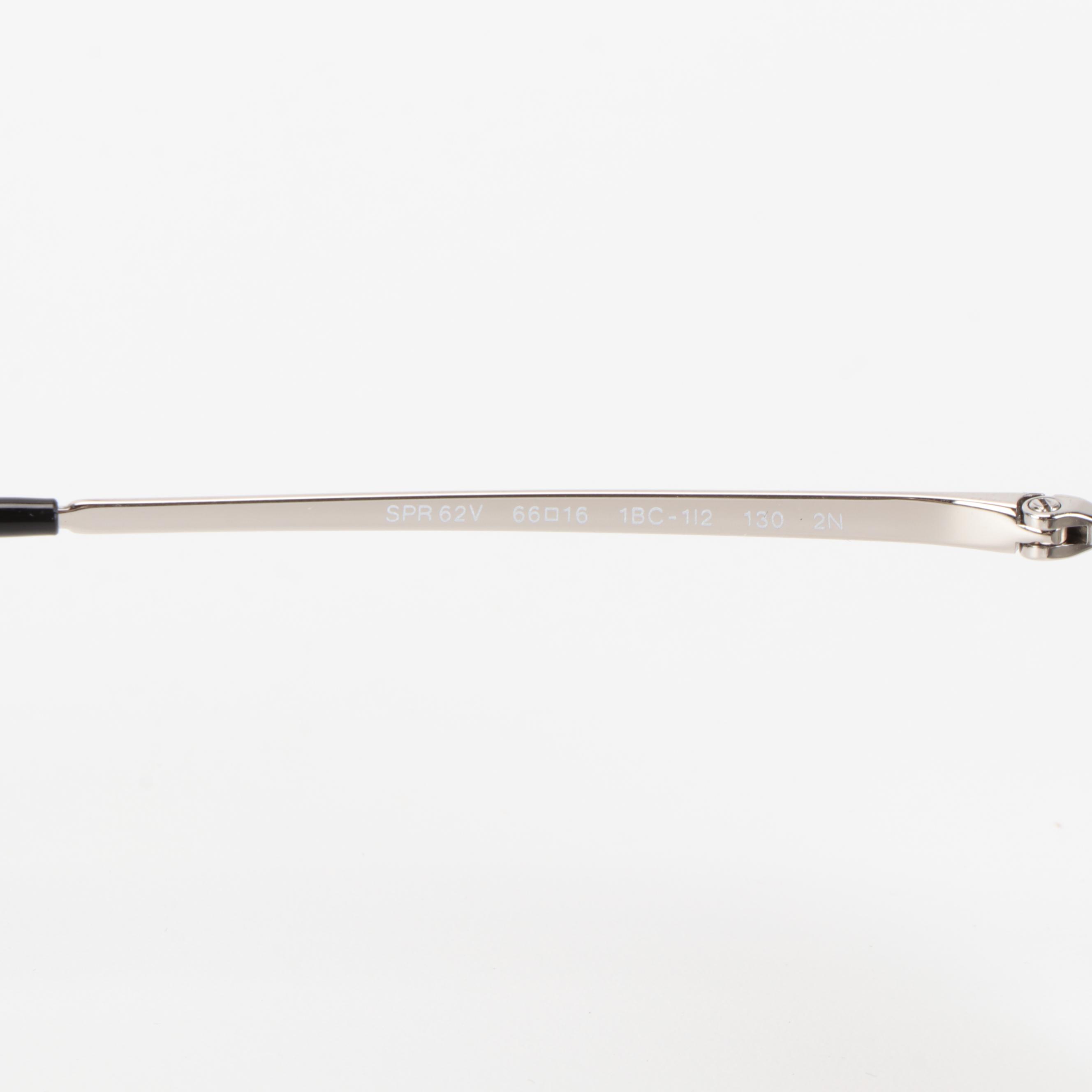 Prada SPR 62V Mirrored Aviator Wrap Sunglasses with Case