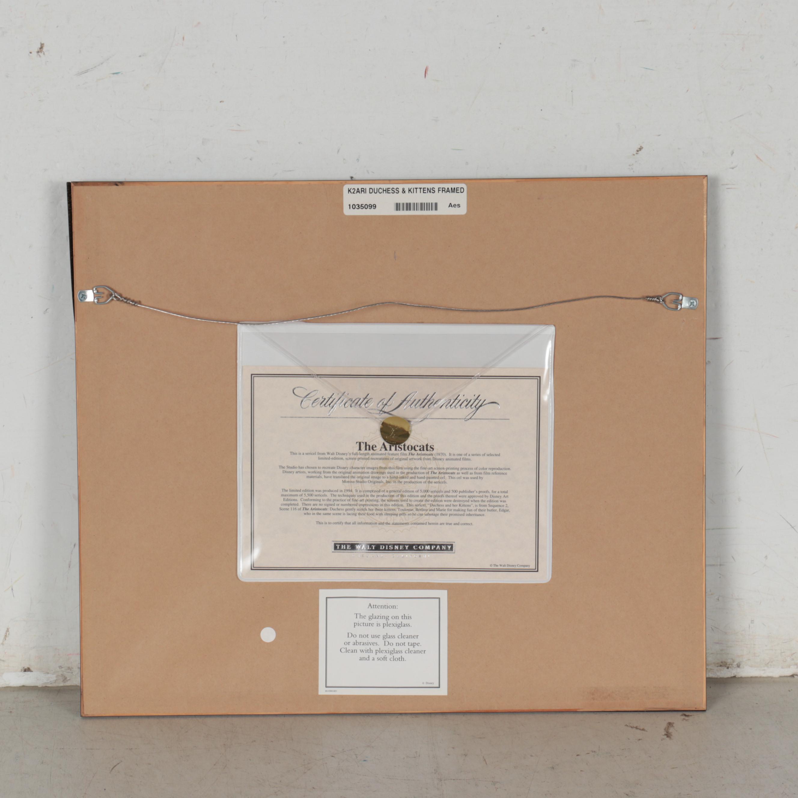 Disney "The Aristocats" Sericel "Duchess and Her Kittens," 1994