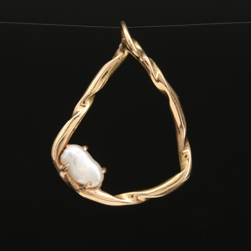 14K Pearl Slide Pendant