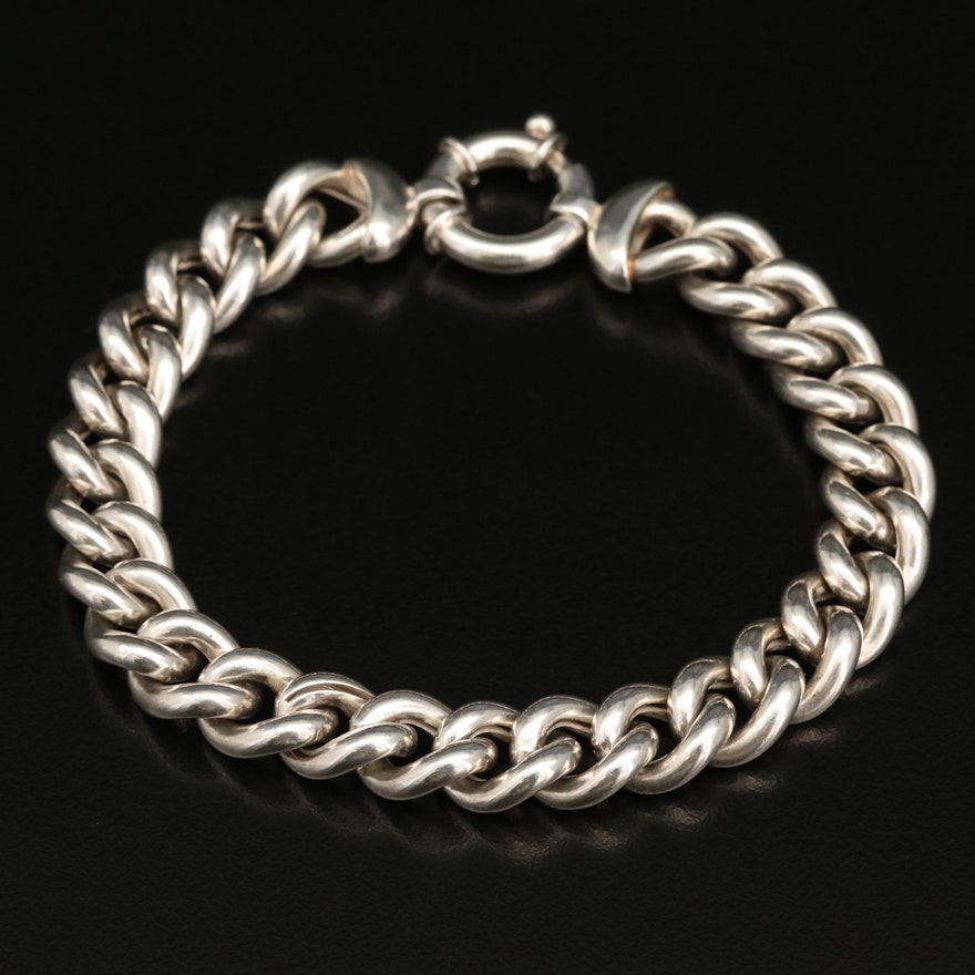 Italian Sterling Silver Curb Chain Bracelet