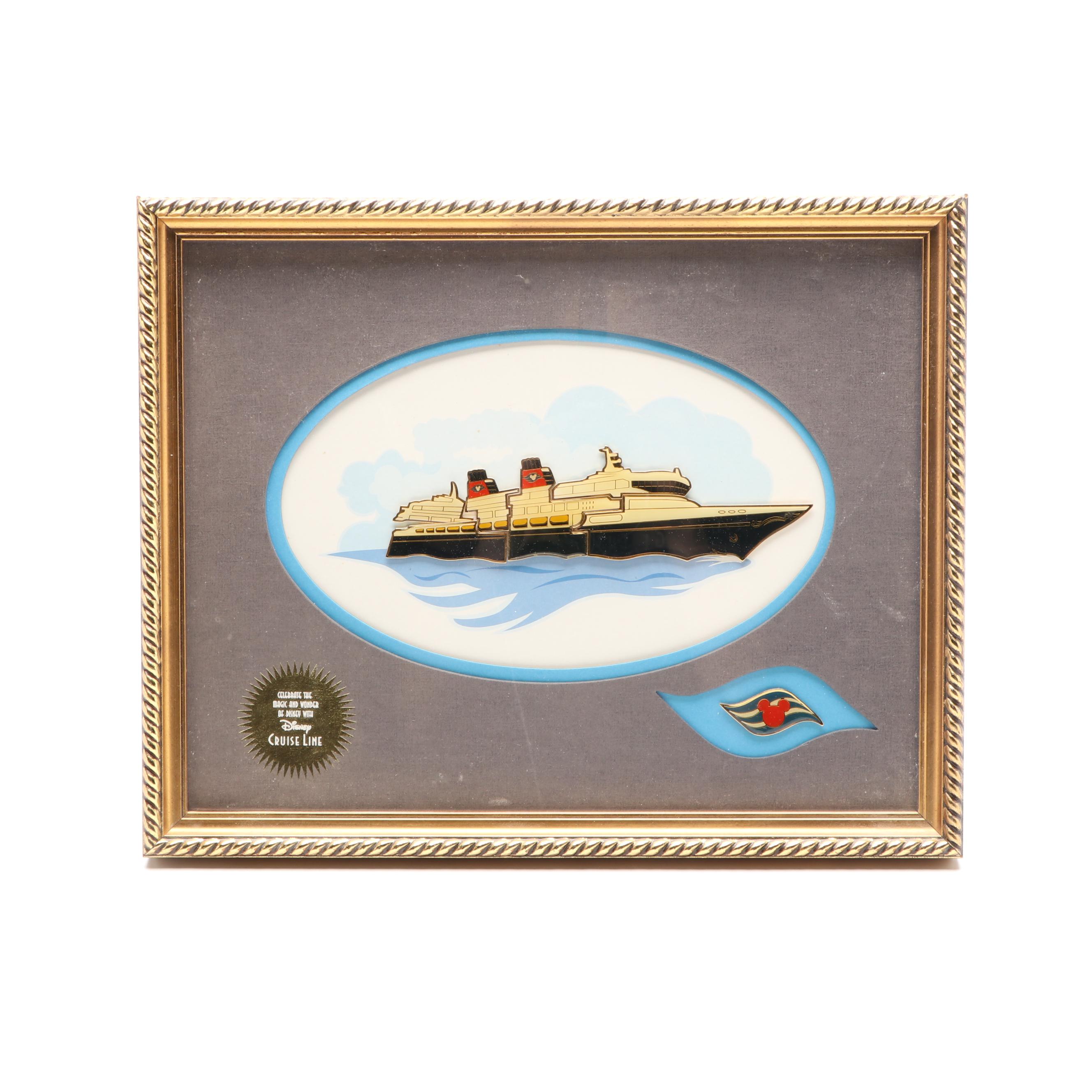 Disney Cruise Line Framed Souvenir Enamel Pins