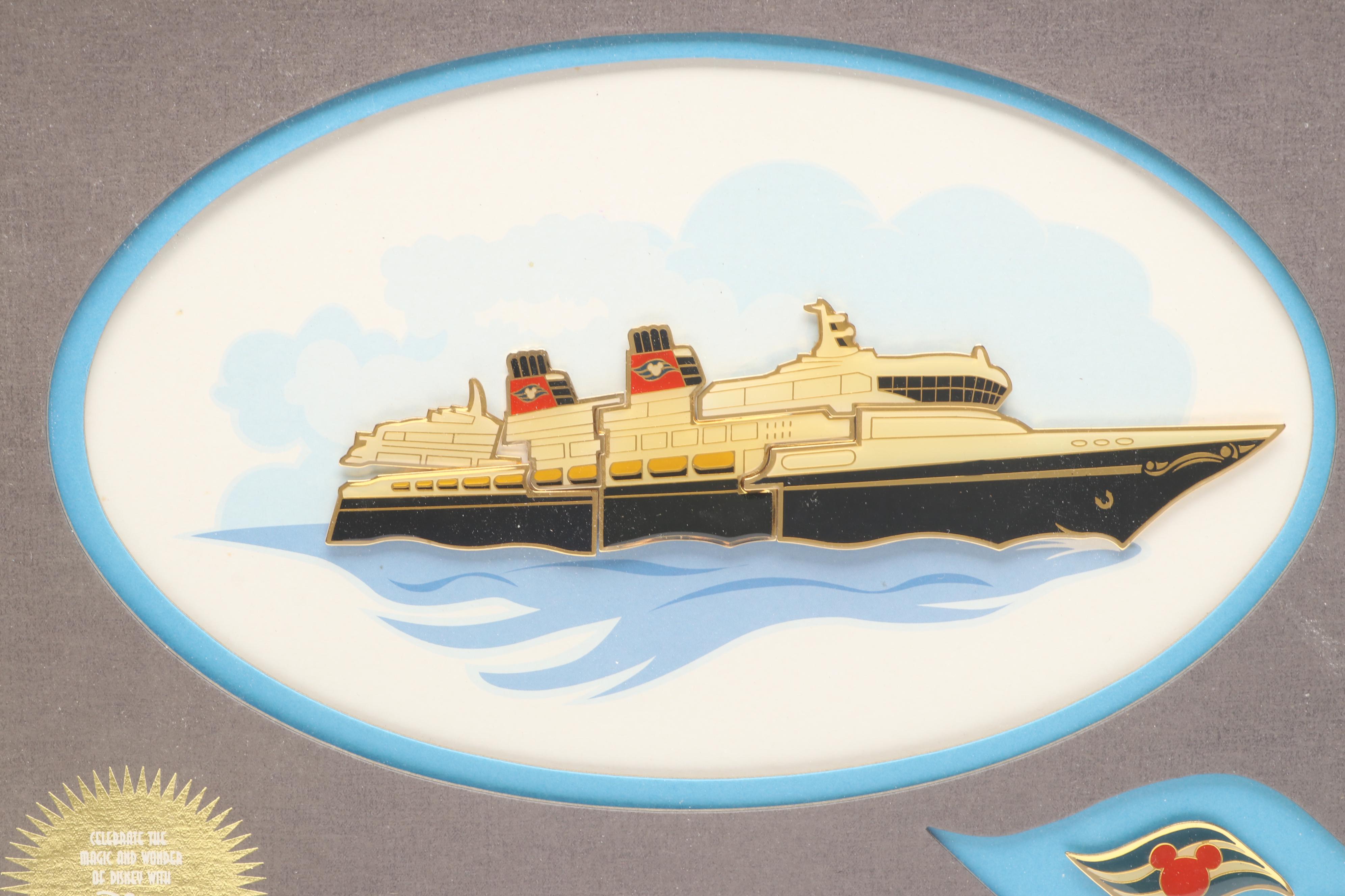 Disney Cruise Line Framed Souvenir Enamel Pins