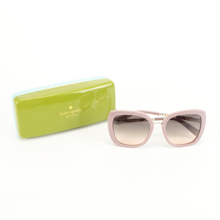 Kate Spade Kimora/G/S Hello Sunshine Mauve Square Sunglasses with Case