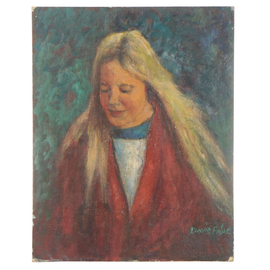 David Fabe Oil Portrait, Late 20th Century