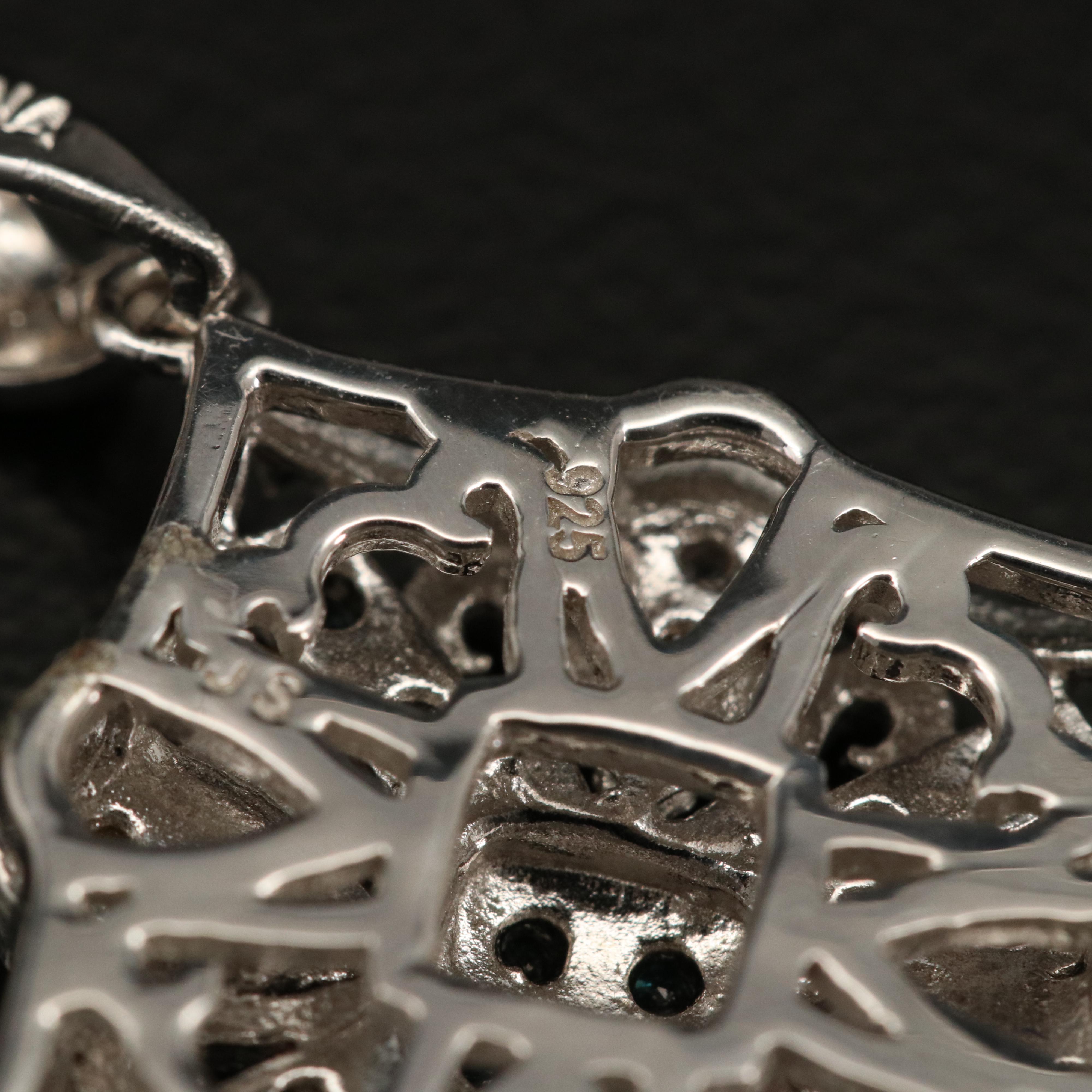 Sterling Silver Diamond Pendant Necklace