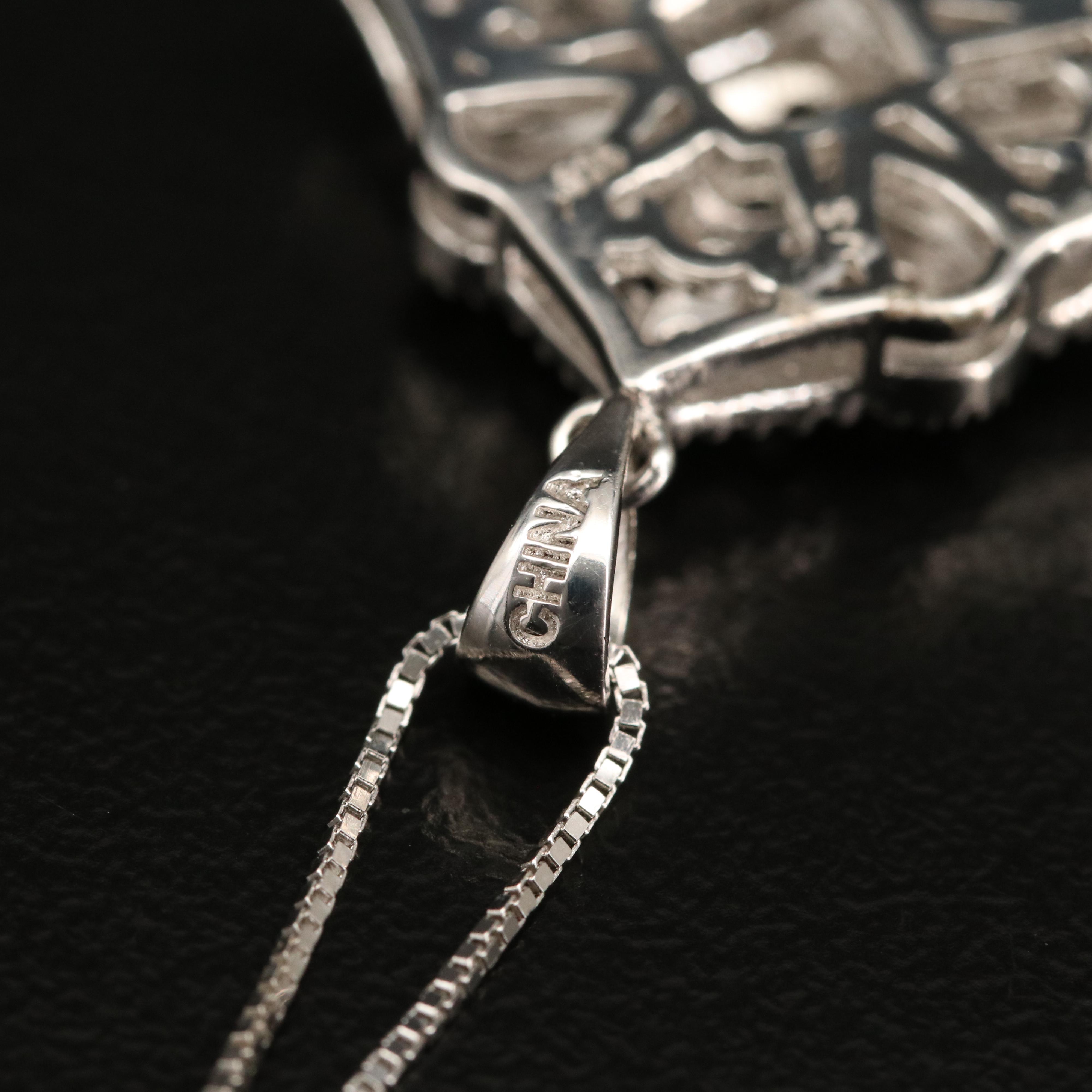 Sterling Silver Diamond Pendant Necklace