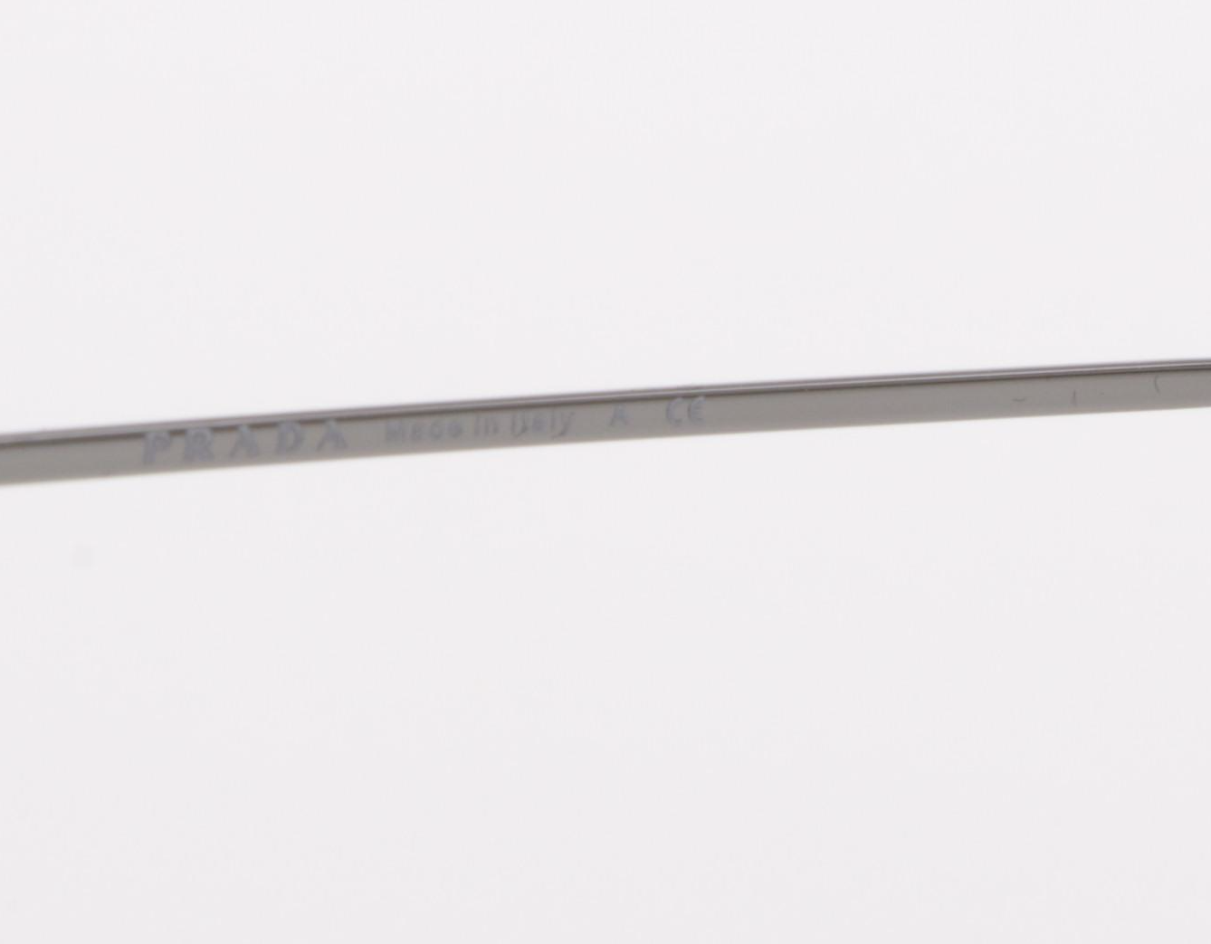 Prada SPR 53VS Rectangular Aviator in Silver Tone with Case