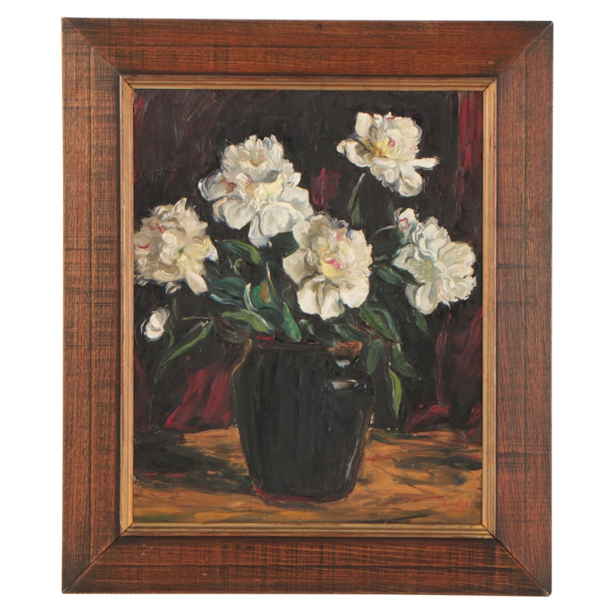 Floral Still Life Oil Painting, 1942