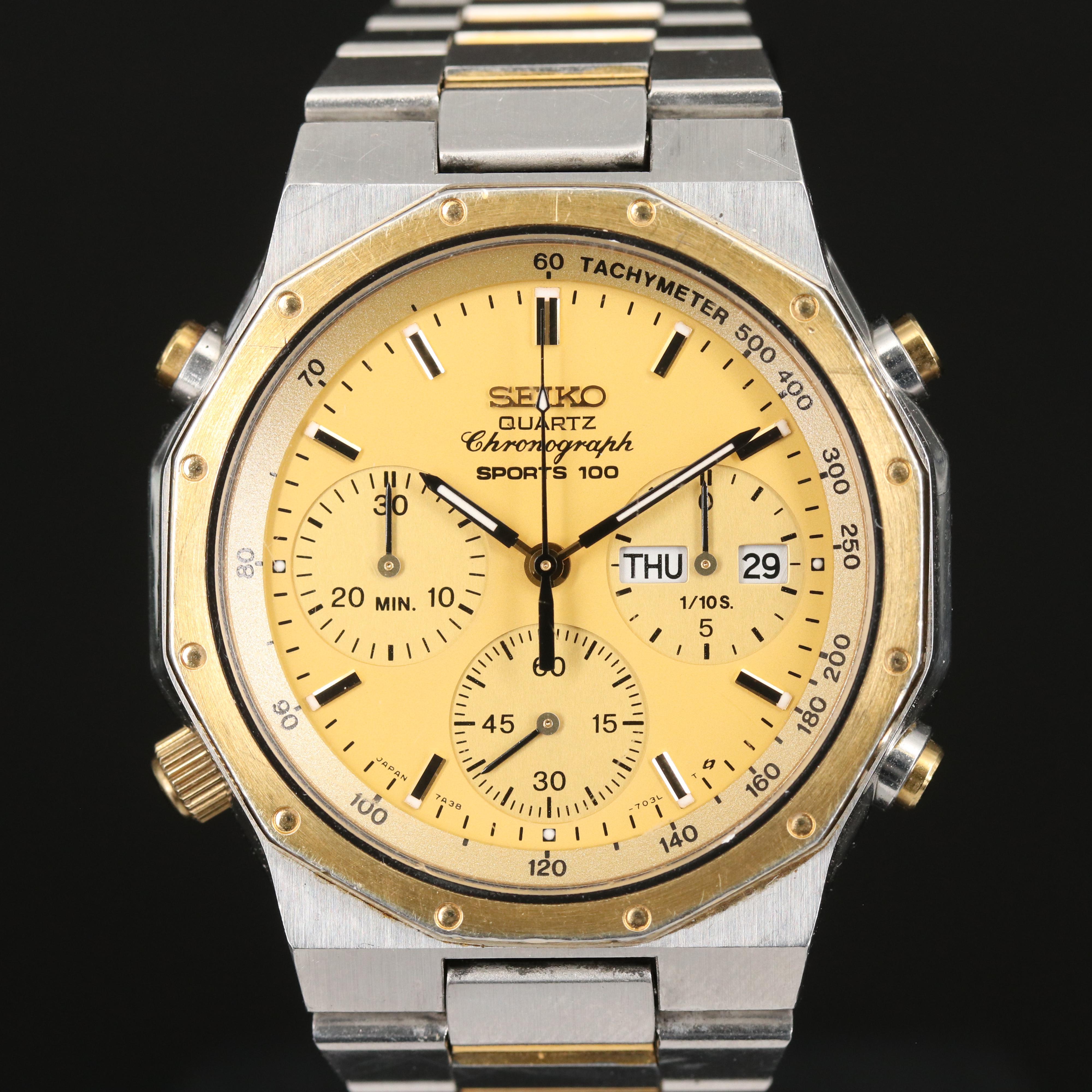 Seiko Quartz Chronograph Sports 100 Watch