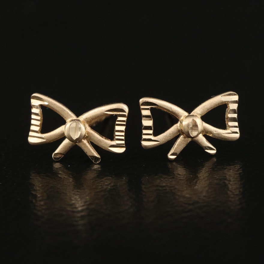 14K Bow Earrings