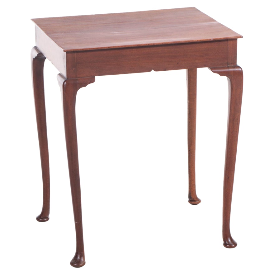 Queen Anne Style Cherry-Finish Side Table, 20th Century