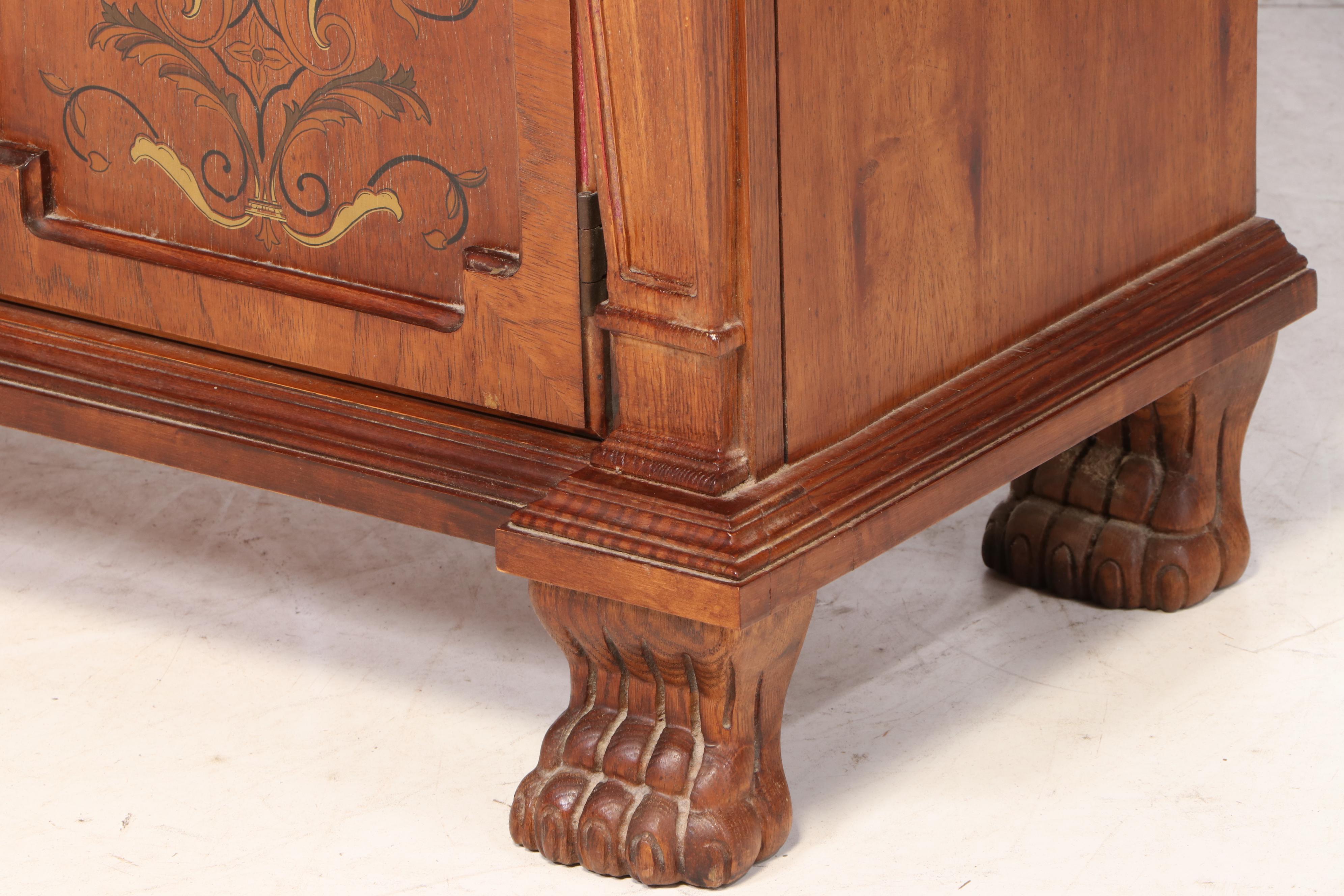 Pulaski Furniture Corp. Empire Style Stenciled Oak Secretary Bookcase