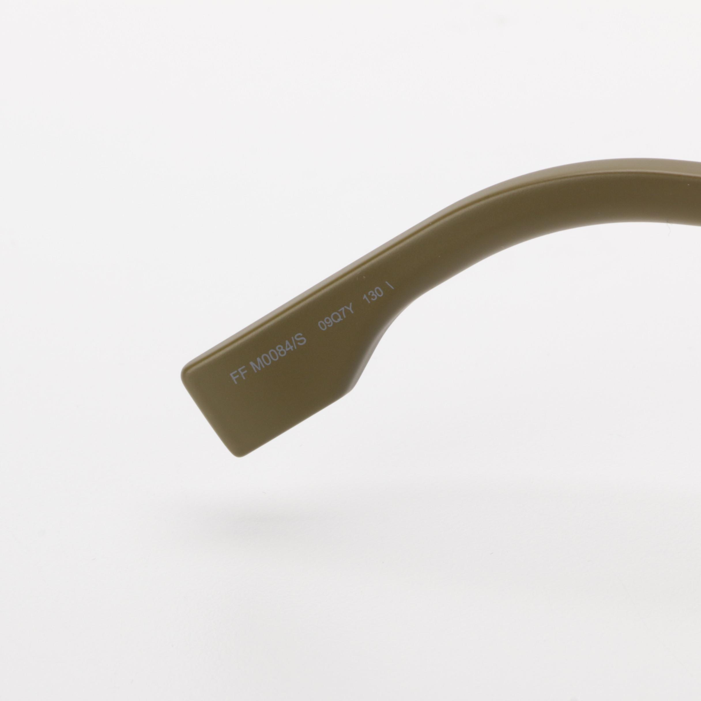 Fendi Pequin Striped Lens Shield Sunglasses with Red Case