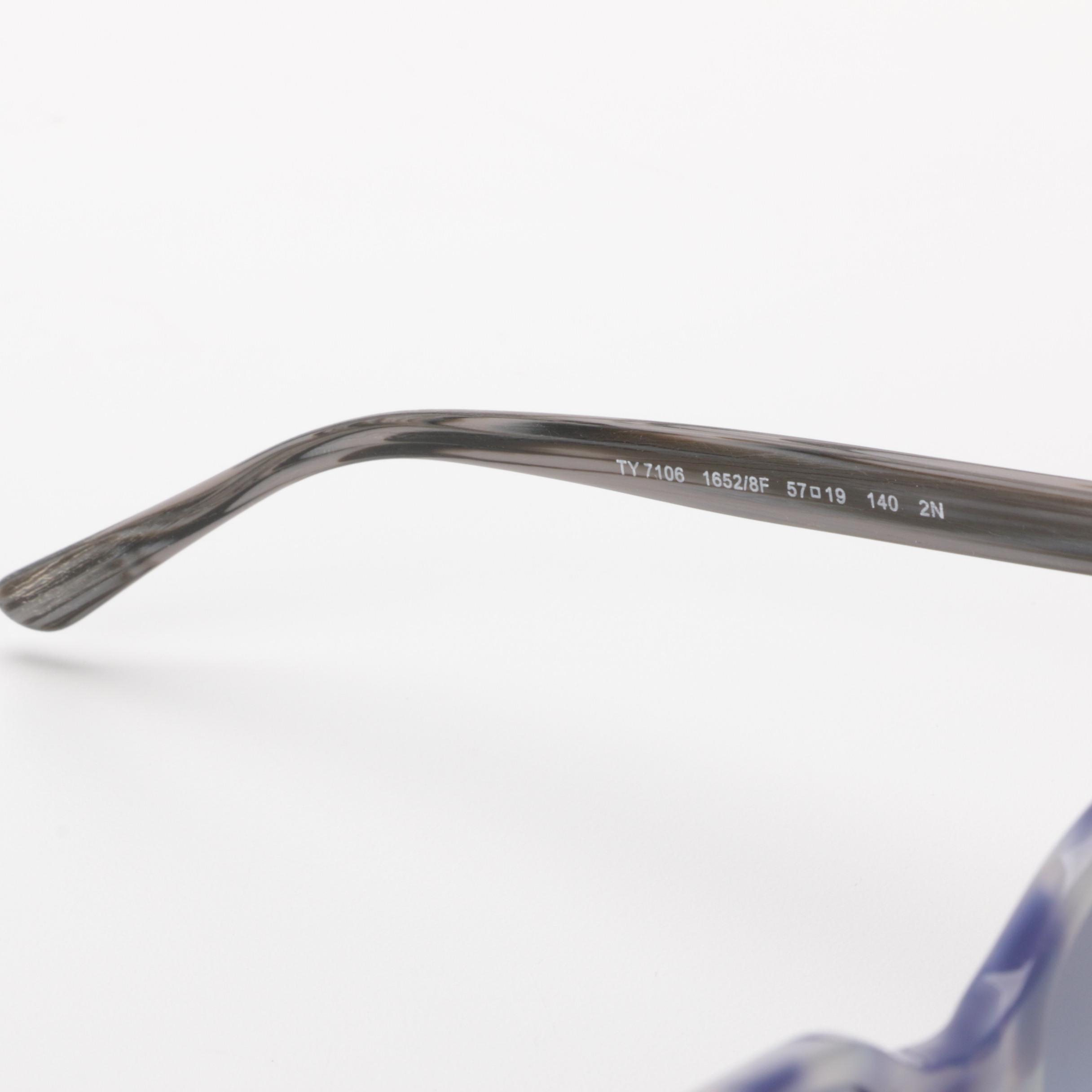 Tory Burch TY 7106 Blue Horn-Rimmed Style Sunglasses with Case