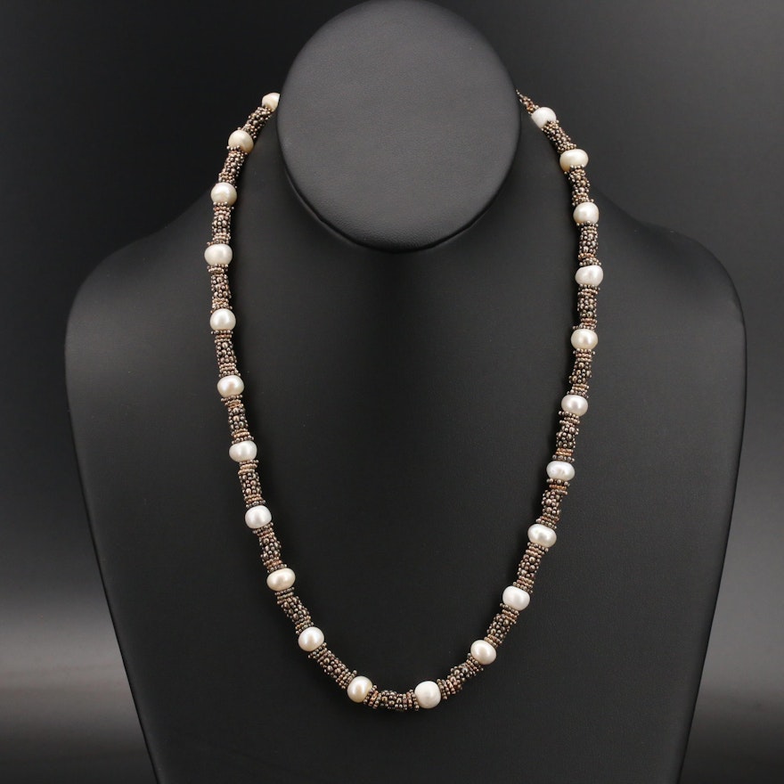 Pearl Necklace with Sterling Clasp