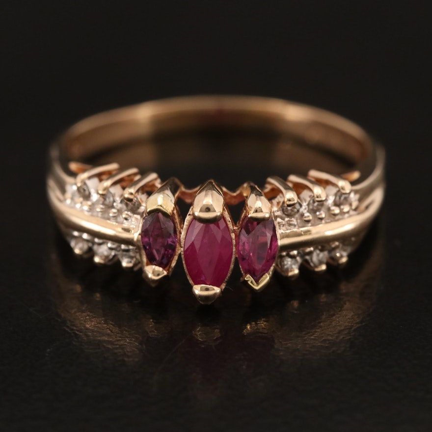 14K Ruby and Diamond Ring