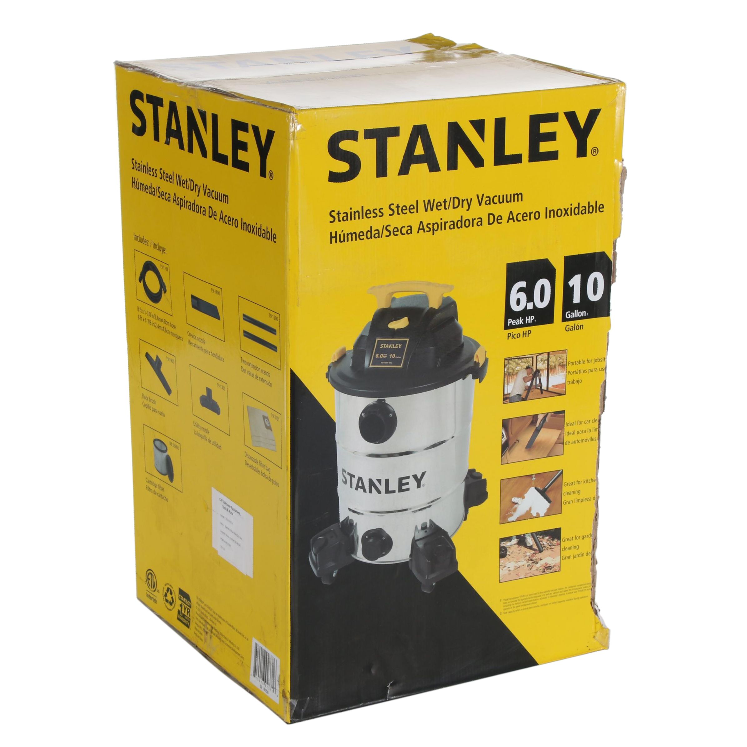 Stanley 10-Gallon Stainless Steel Wet/Dry Vacuum