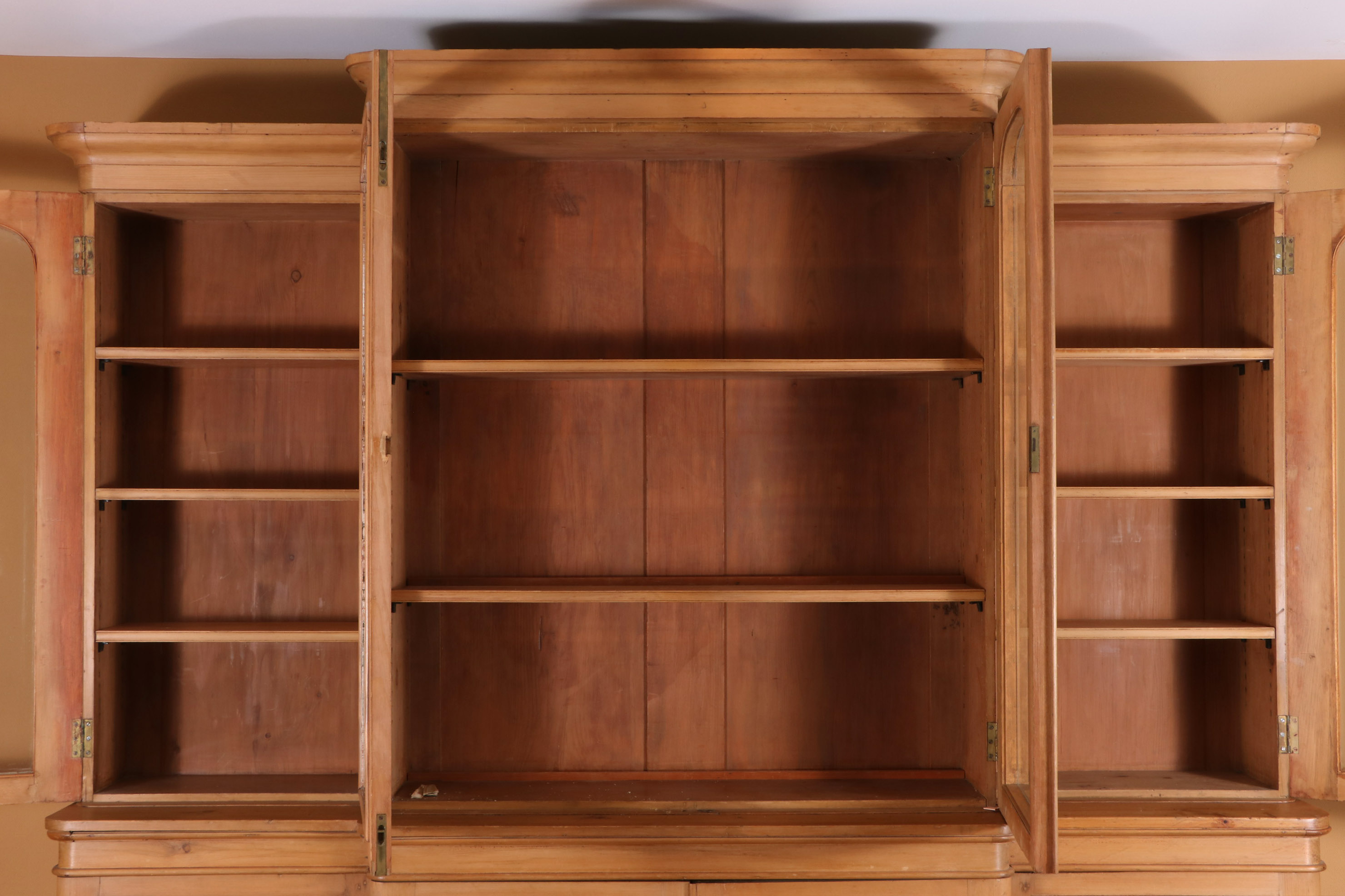 Farmhouse Style Pine Breakfront China Cabinet from Clossons