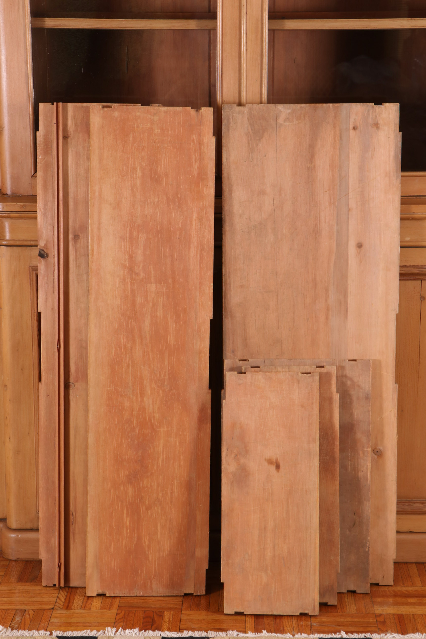 Farmhouse Style Pine Breakfront China Cabinet from Clossons