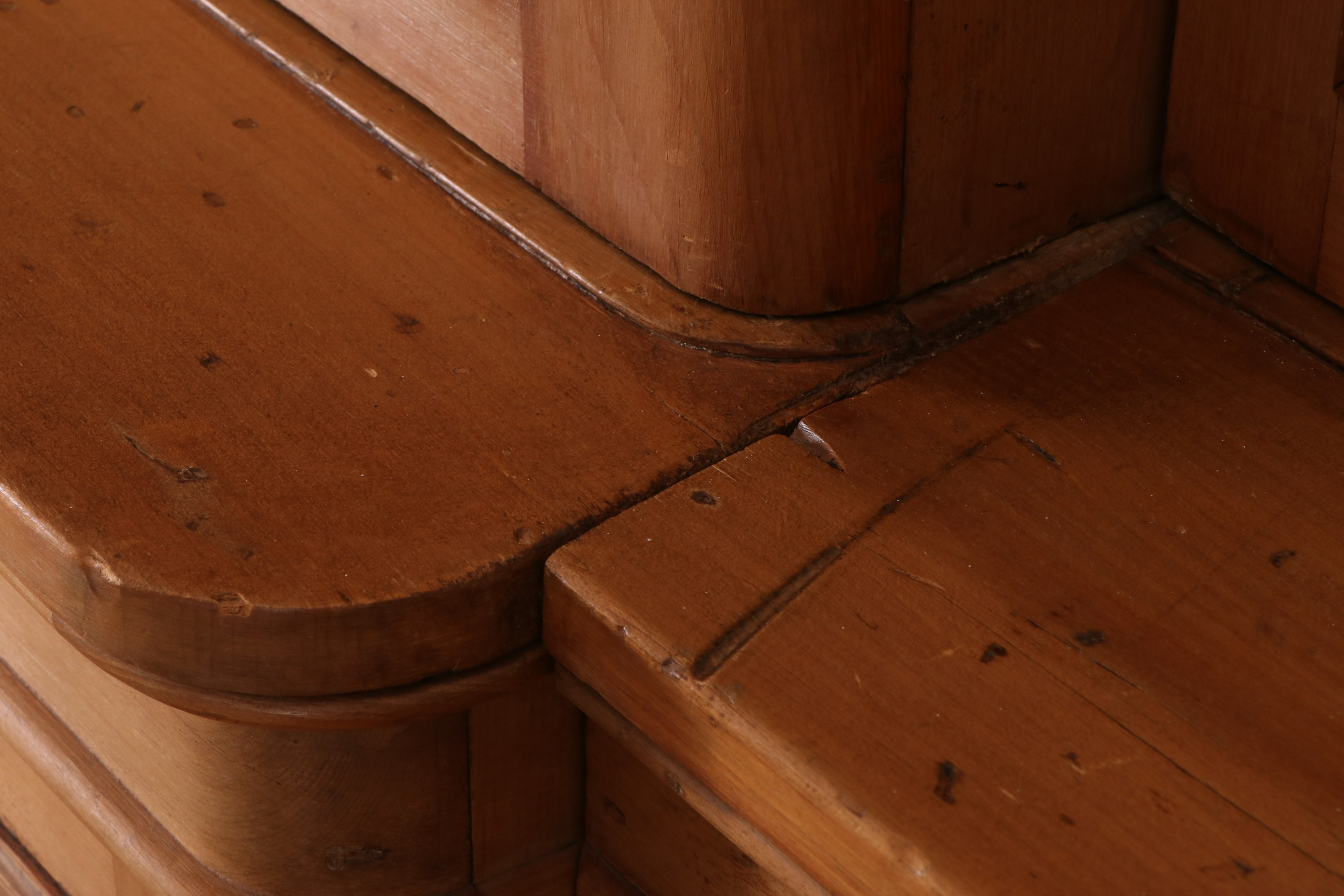 Farmhouse Style Pine Breakfront China Cabinet from Clossons