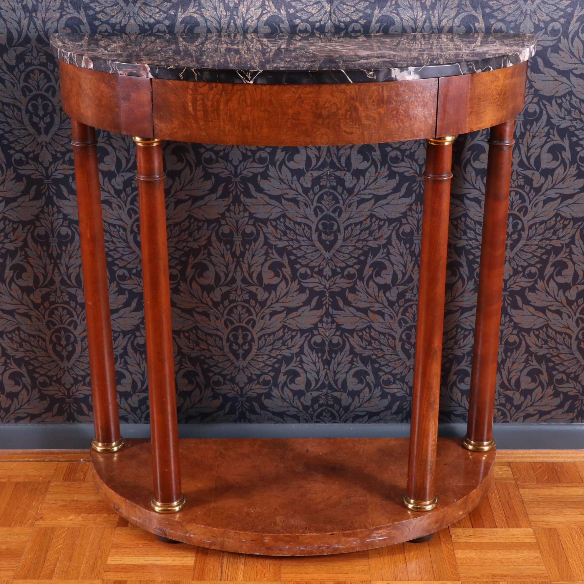 Baker Furniture Neoclassical Style Demilune Console Table