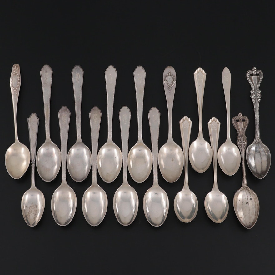 Towle "Old Colonial" Sterling Silver Spoons with Other American Sterling Spoons